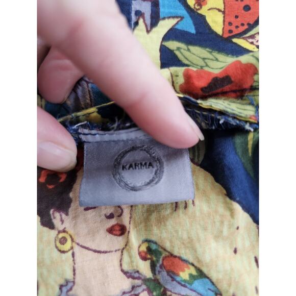 Frida Kahlo Kimono Robe Tropical Women's One Size 100 % Cotton - Picture 6 of 10